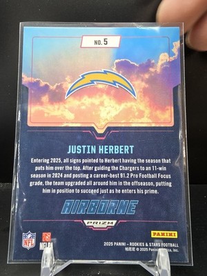 CZ1-345 - 2025 Panini Rookies & Stars Airborne - Justin Herbert #5