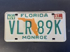 Vintage Florida  Number Plate Genuine American number plate USA license