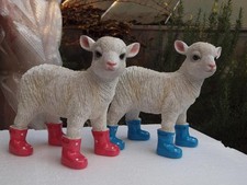 Schaf  bunt Lamm Deko Figur  Gummistiefel wetterfest Garten Dekoration Neu