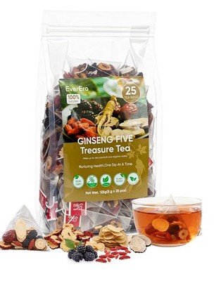EverEra Ginseng Five Treasures Kidney Detox Cleanse Tea Natural Herbal 25Teabags