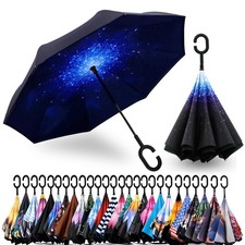 49/56 Inch Inverted Reverse Upside Down Umbrella, Extra Large Double Canopy Vent