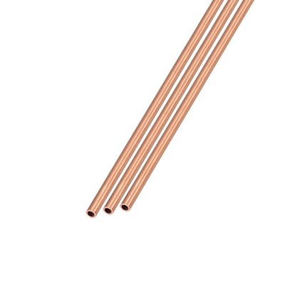 Copper Tube (2.5mm OD x 0.25mm Wall T x 300mm L) 3Pcs, Straight Tubing