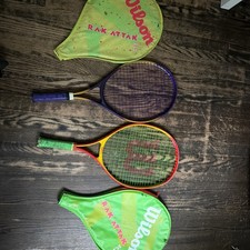 Vintage Wilson T2000 Tennis Racket with Cover 4 5/8  Brown Handle Made in USA