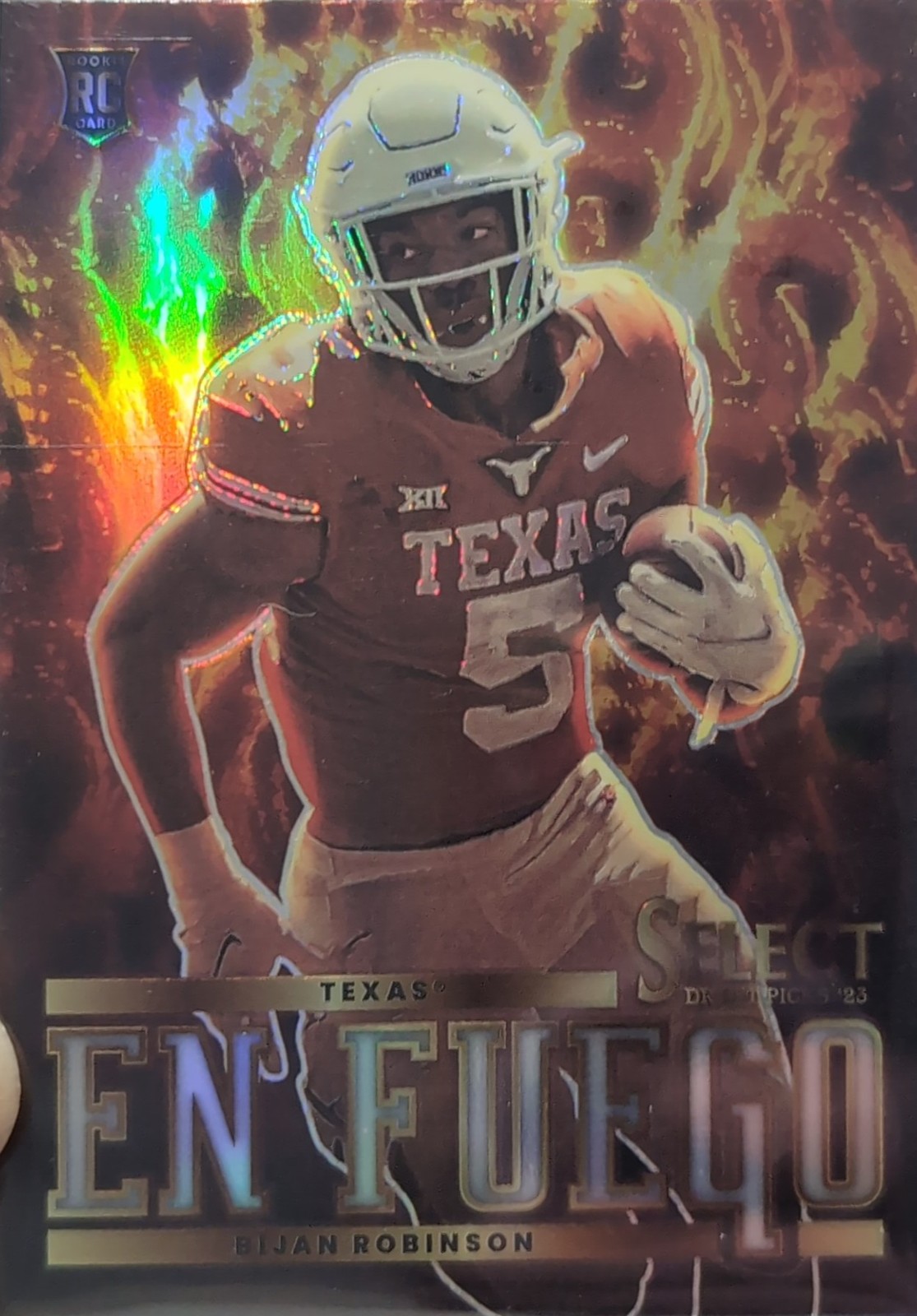 2023 Panini Select Draft Picks En Fuego#6 Bijan Robinson Silver Prizms