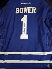 NHL Koho Authentic Toronto Maple Leafs Johnny Bower Signed Hockey Jersey, Sz 54