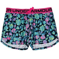 Under Armour Girls Play Up Floral Printed Athletic Running Shorts Size YXL