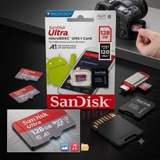 SanDisk 128GB Micro SD Card Ultra MicroSDXC Memory Card with Adapter 120MB/s A1