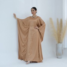Women Muslim Batwing Sleeve Maxi Dress Turkey Islamic Long Robes Ramadan Gown