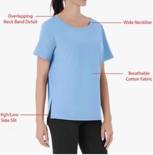Member's Mark Women's Soft Short Sleeve Crewneck Tee Blue. Large.
