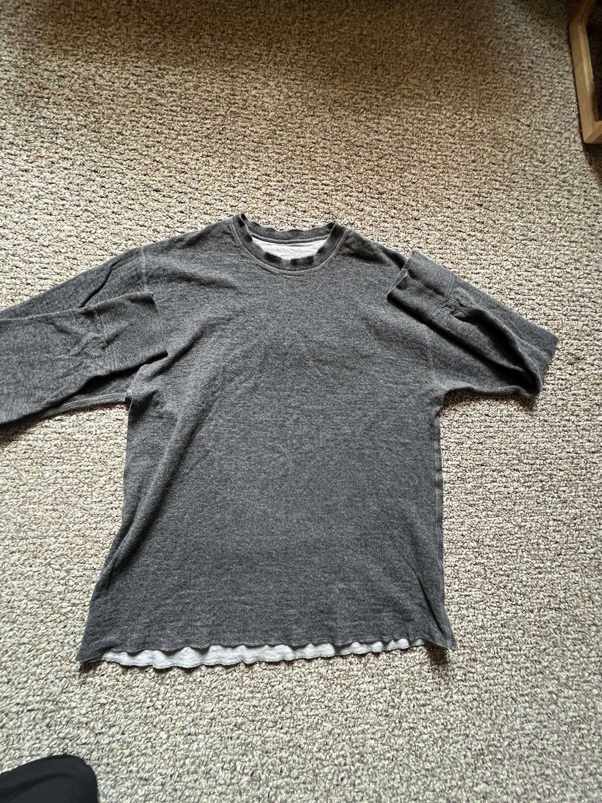 LL Bean Wool Blend Gray Base Outer Layer Long Sle… - image 1