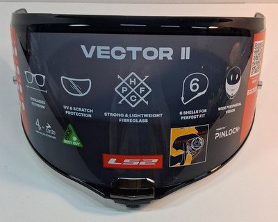 New LS2 Motorcycle Helmet Visor FF811 Vector II Dark Smoke Tint Eyeglasses Fit