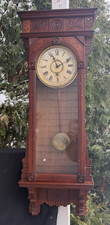 C 1890s Gilbert SALISBURY Mahogany Regulator Wall Clock - TIME ONLY - SERVICED
