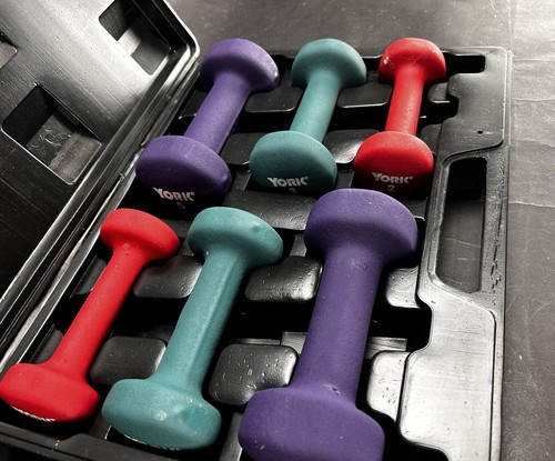 York 20 Lb. Set Of Neoprene-coated Fitbells Dumbbells with Case - Picture 10 of 13
