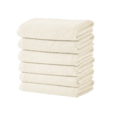 White Cotton Hand Towels, 6 Pack, Soft Durable, Quick Dry, Home Decor