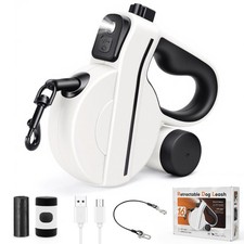 Retractable Dog Leash with Light USB Charged LED Reflective Tape, 16FT Flex...
