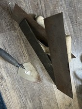 Lot of 7 Vintage Concrete Masonry Cement Tools: Edgers, Trowels, Hammer, Bucket