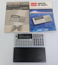 Sharp EL-5500 II Scientific Calculator Computer w/ Manuals - For Parts Or Repair
