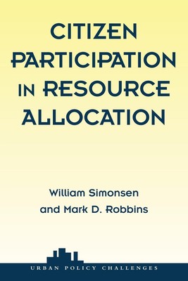 Citizen Participation In Resource Allocation | William Simonsen (u. a.) | Buch