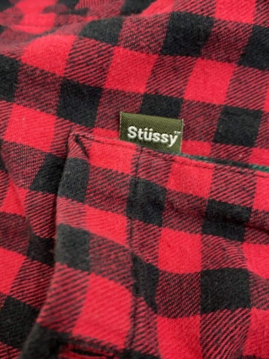 STUSSY Long Sleeve Shirt M Cotton RED Gingham CK thumbnail 9
