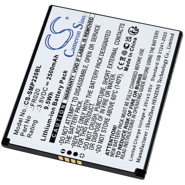Akku Kompatibel Mit Sunmi Typ FR020 3,8V 2500Mah/9Wh Li-Ion Schwarz-image