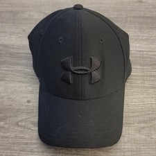 Under Armour Men’s Baseball Cap Black Stretch Fit Solid Pattern Size M/L Fitted