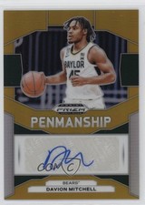 2024-25 Panini Prizm Draft Picks Penmanship Gold 9/10 Davion Mitchell Auto w7p