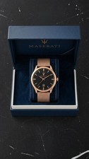 Maserati orologio uomo analogico mesh oro rosa nero datario