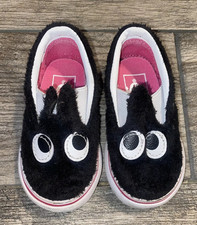 Vans Kids Toddler Baby Fuzzy Black Eye Shoes Size 4 Slip On