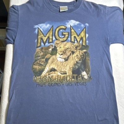 MGM Lion Habitat Las Vegas Blue Graphic T-Shirt Men's Size M