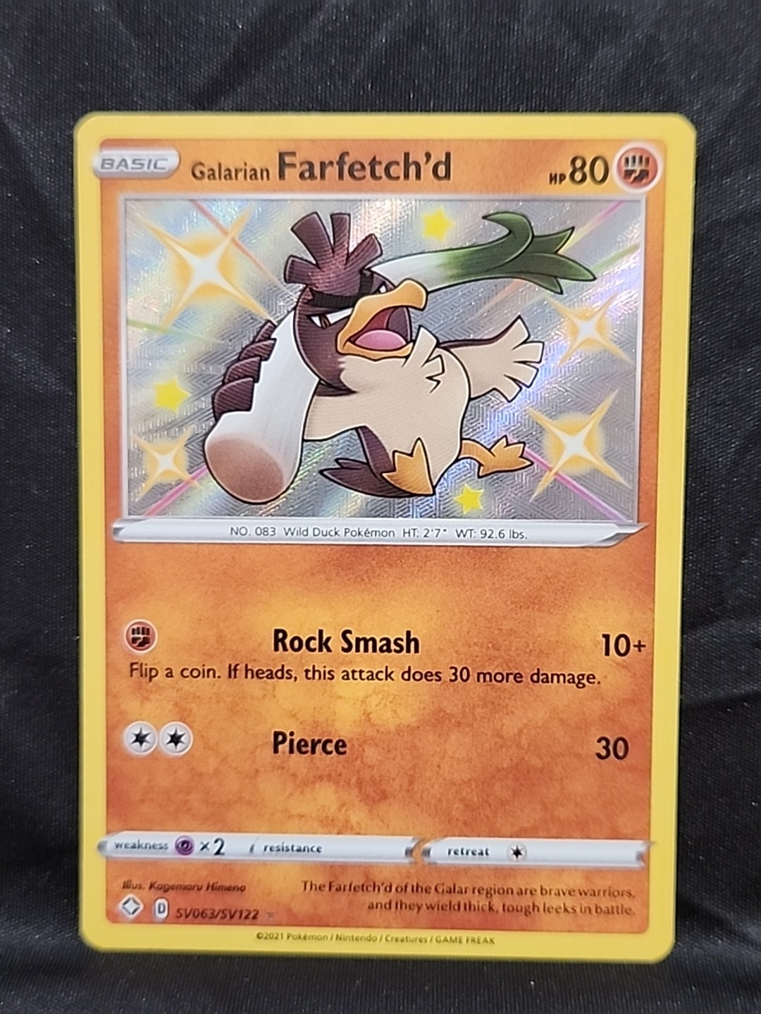 Galarian Farfetch'd Shiny Holo Rare Shining Fates: Shiny Vault SV063/SV122 NM