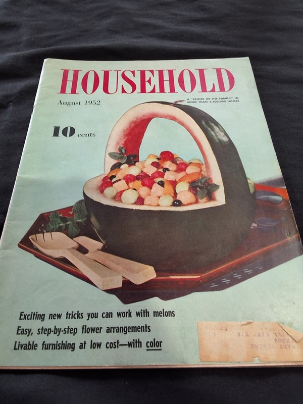 Vintage  HOUSEHOLD magazine August 1952 Free SHIPPING 
