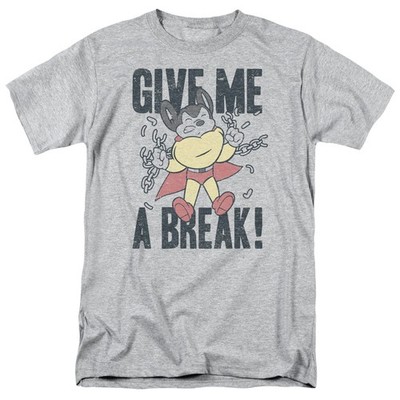 Mighty Mouse - Give Me A Break - Adult Unisex Short Sleeve T-Shirt - Gray