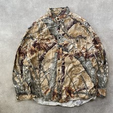 Real Tree Button-Down Mens XL Camouflage Hunting Long Sleeve Shirt, Green