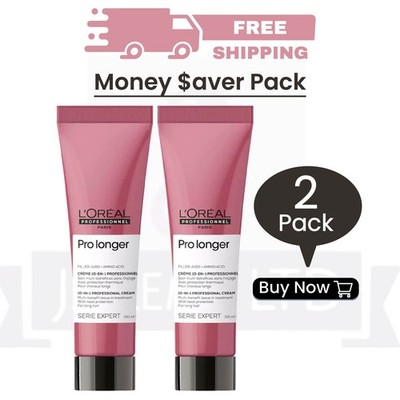 L Oreal Pro Se Longer 10-in-1 Leave-in From Heat Protection 5.1oz - PACK OF 2