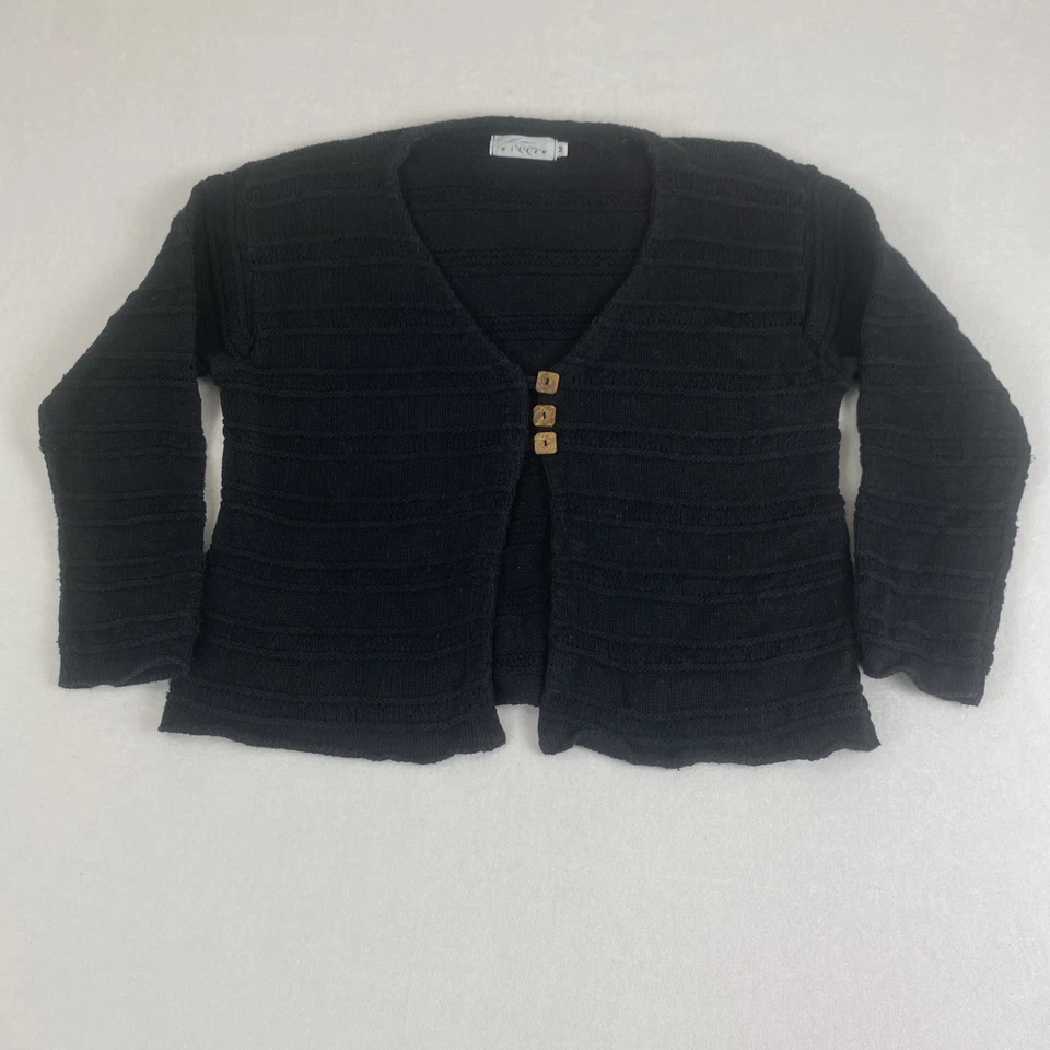 Suéter Cárdigan Vintage Willow Hecho en EE. UU. Tejido con Textura Pesada Madera Botón Foto 3 de 4