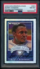 2000 Donruss Barry Sanders Gridiron Kings Studio Auto Autograph #'d /50 PSA 8
