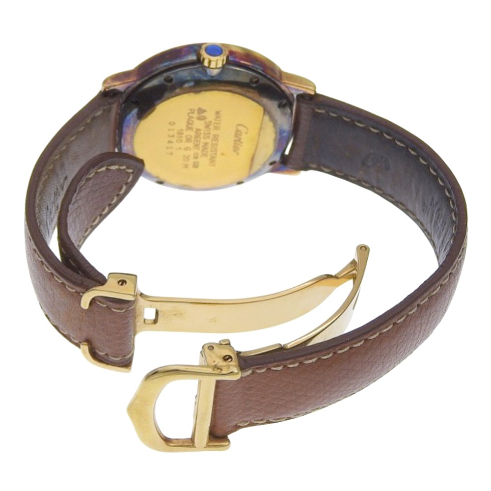 CARTIER Must Rondo Watches W1009244 gold WhiteDial Silver925/leather Quart... CARTIER W1009244 Must Rondo Watches gold WhiteDial Silver925  main image 2