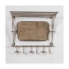 New Retro Style Train Hall Luggage Wall Mounted Rack Mirror Shelf Hooks
