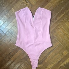 Blue Blush Pink Solid One Piece Bodysuit Women s Size S Regular MPN BT0005