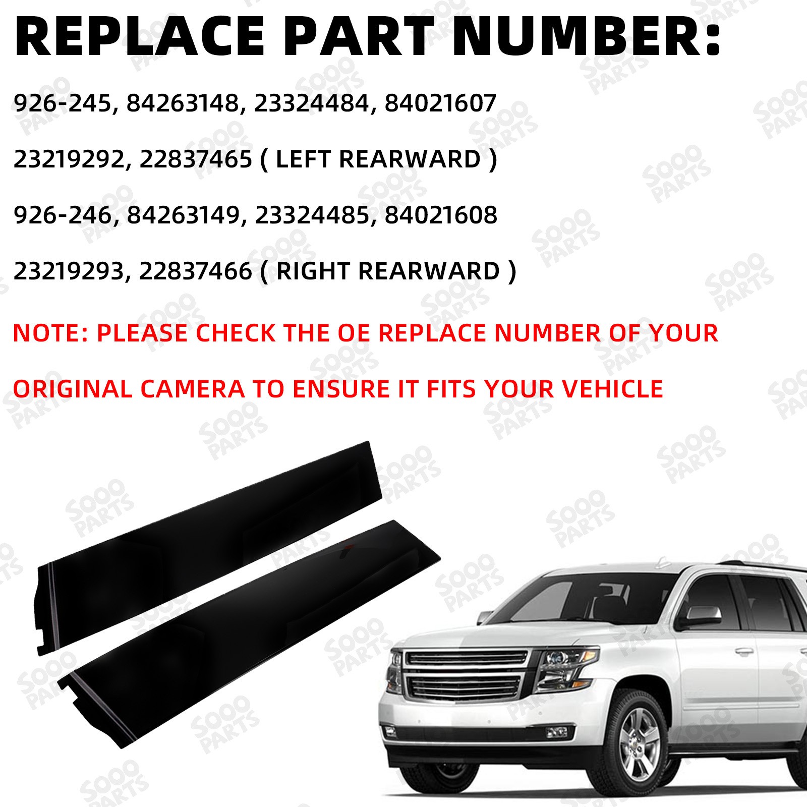 Window Trim Molding Panel For 2015-18 Chevrolet Tahoe GMC Yukon 926-245 926-246