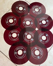 Lot Of 10 Ruby Red Edison Voicewriter Translucent Safety Discs Untested