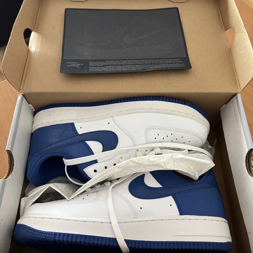 Nike Air Force 1 ‘07 White Varsity Royal Size 10 Men 315122 143 NEW W/ Box - Picture 7 of 7