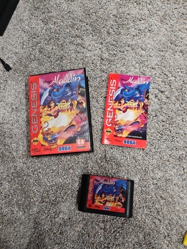 Disney's Aladdin (Sega Genesis, 1993) Game COMPLETE CIB Tested Working