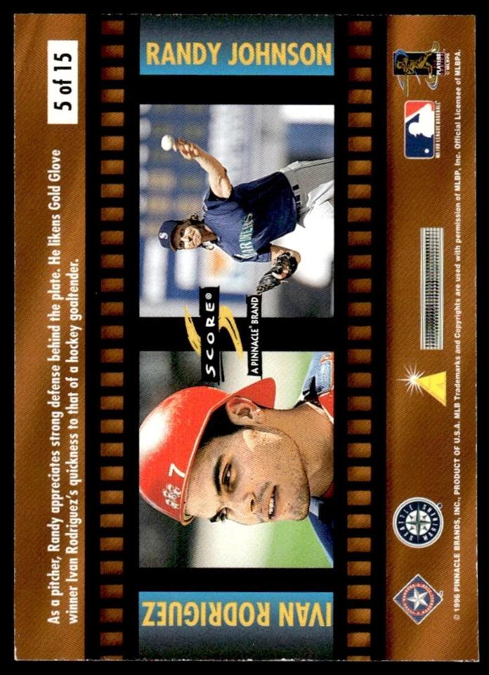 1997 Score Pitcher Perfect Ivan Rodriguez/Randy Johnson Texas Rangers/Seattle - Image 2 of 2