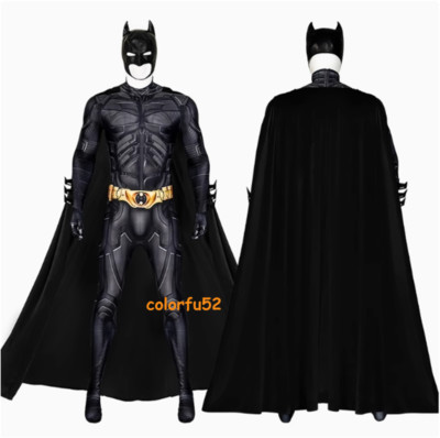 Batman Costume The Dark Knight Rises Cosplay Bruce Wayne Bodysuit Jumpsuit Cloak