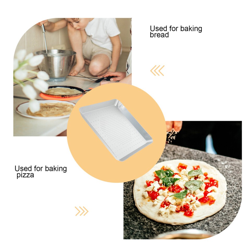 Pizza Pan Holes Square Oven Pan Pizza Baking Tray Pie Pan Cake Baking