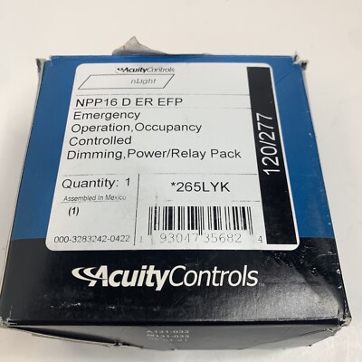 Acuity Controls nLIGHT NPP16 D ER EFP Emergency Operation, Power/Relay pack