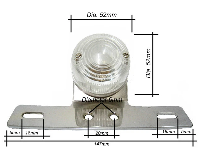 YAMAHA LT2 LT3 GT1 GT80 RD60 RS100 LB50 LB80 TAIL LAMP 6V [A1-W] - Изображение 2 из 4