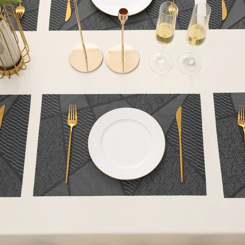 Juego de 6 manteles individuales PVC para mesa de comedor 45 x 30 cm (AR2157) Foto 3 de 4