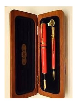 筆記具 PARKER DUOFOLD ORANGE Special Edition Parker Duofold Set Special Edition Orange Fountain Pen Fine Pt